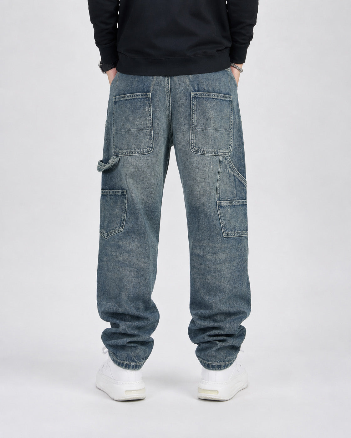 Ripped Denim Carpenter Jeans , - Streetwear Jeans - Slick Street