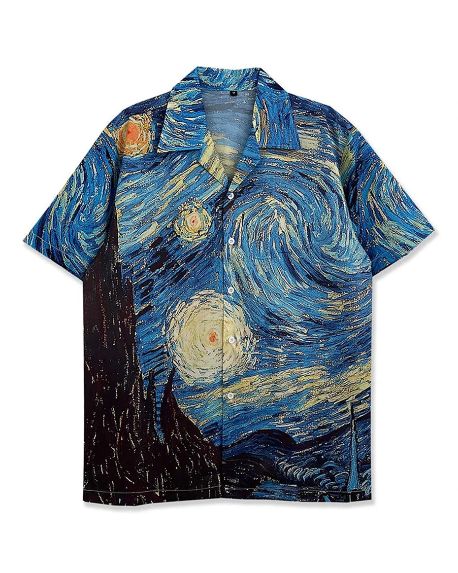 Vintage The Starry Night Graphic Shirt , - Streetwear Shirt - Slick Street