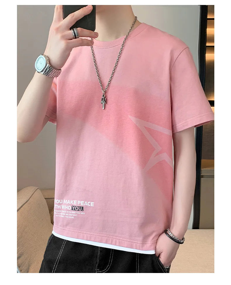 Falling Star Short Sleeves Loose T-Shirt , - Streetwear T-Shirts - Slick Street