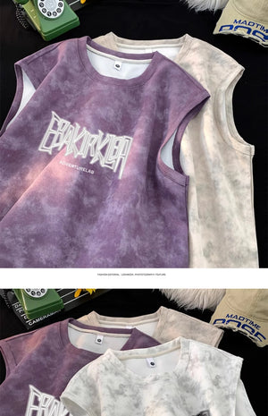 EBAK Tie-dye Sleeveless T-Shirt , - Streetwear T-Shirts - Slick Street