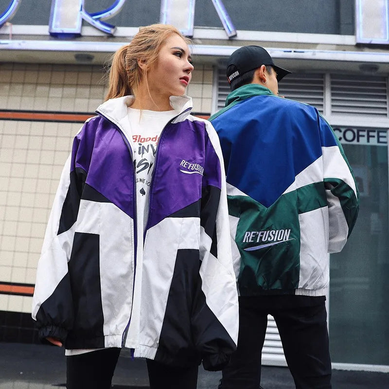 Refusion Color Block Bomber Jacket , - Streetwear Jacket - Slick Street