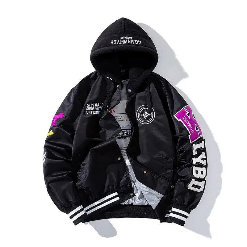 K.LYBD Stripe Waist And Sleeve Hoodie Black with hood, XXS - Streetwear Hoodie - Slick Street