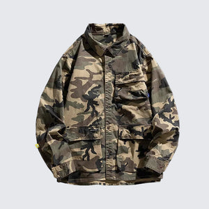 Camouflage Cotton Overshirt , - Streetwear Jackets - Slick Street