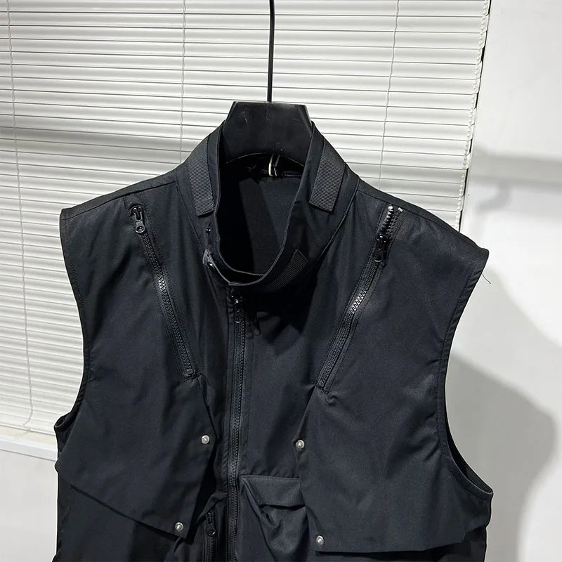 Dark Crow Sleeveless Zipper Vest , - Streetwear Vest - Slick Street