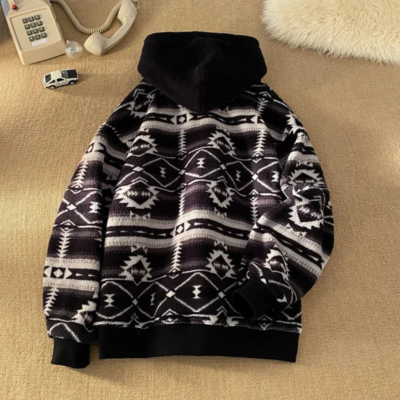 Jacquard Weave Knit Wear Hoodie , - Streetwear Hoodie - Slick Street