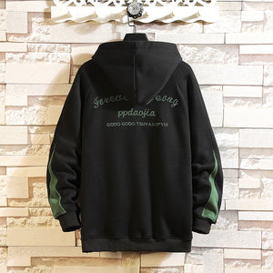 Forever Young Green Stripped Sleeves Hoodie ,  - Streetwear Hoodie - Slick Street