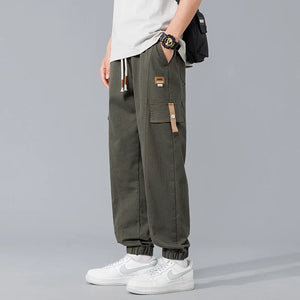 Elastic Cropped Pockets Safari Style Pants ,  - Streetwear Pants - Slick Street
