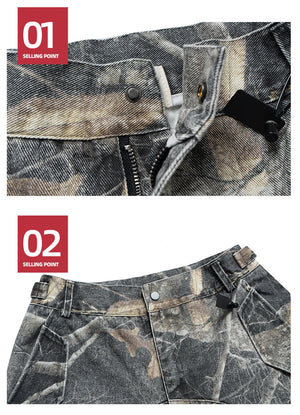 Hunting Camo Cargo Shorts , - Streetwear Shorts - Slick Street