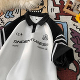 RADIANT-UR Contrast Color Polo T-Shirt White, XS - Streetwear T-Shirts - Slick Street