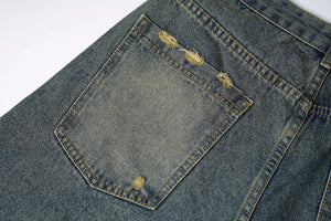 Vintage Loose Distressed Denim Shorts , - Streetwear Shorts - Slick Street