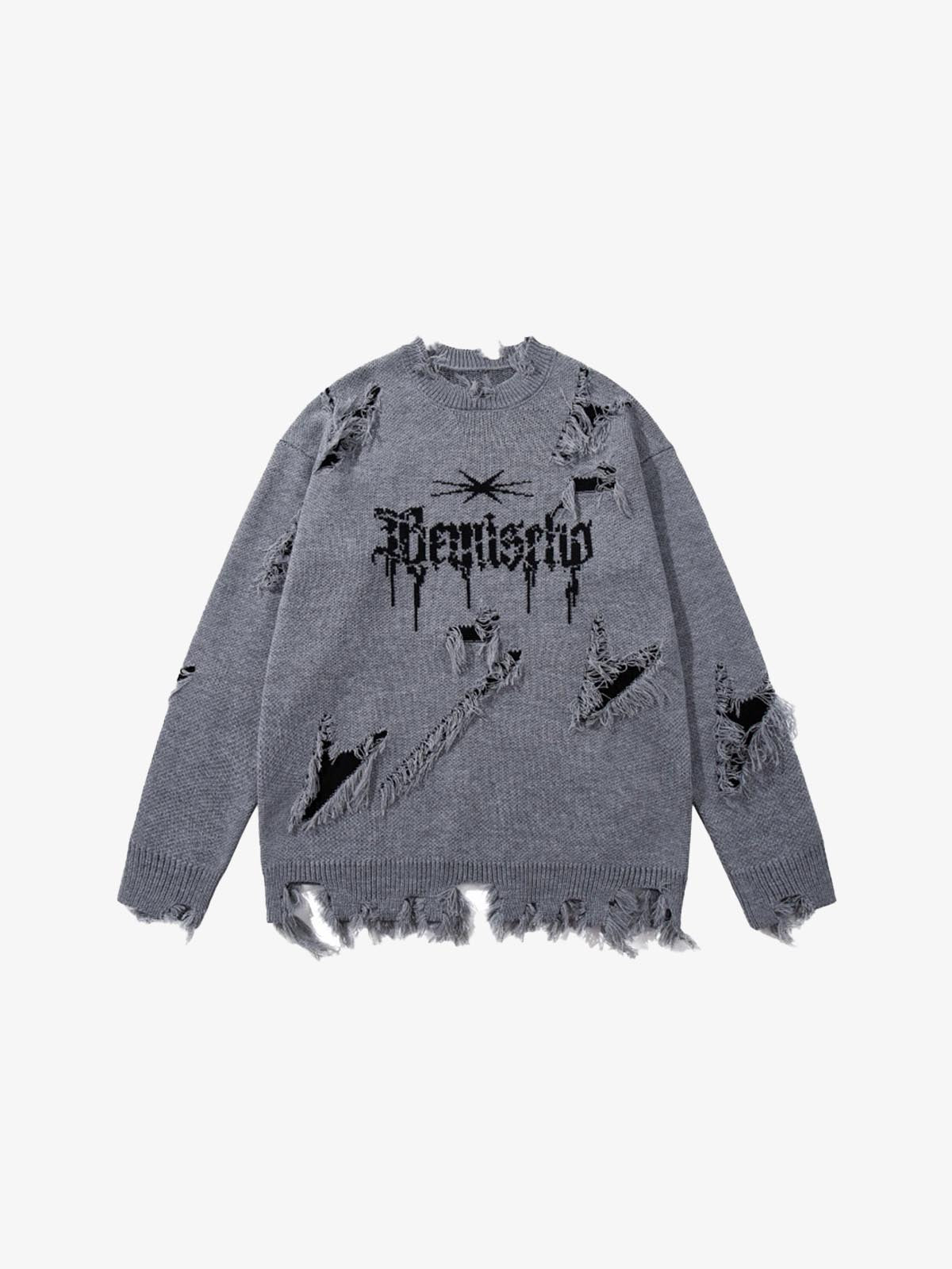 RA Distressed Sweatshirt gray, XS - Streetwear Sweatshirts - Slick Street