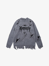 RA Distressed Sweatshirt gray, XS - Streetwear Sweatshirts - Slick Street