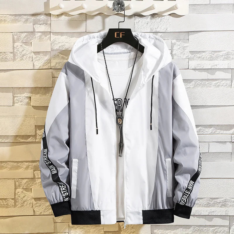 Main Stream Windbreaker Puffer Jacket Gray, XS - Streetwear Jacket - Slick Street
