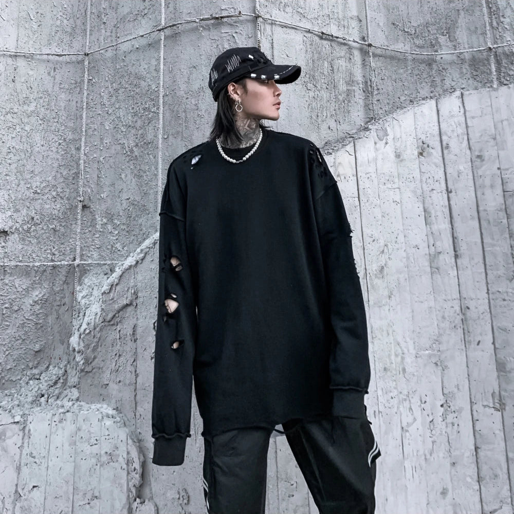 Distressed Gothic Sweatshirt , - Streetwear Sweatshirts - Slick Street