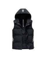Y9 Striped Gilet Jacket Black, S - Streetwear Jacket - Slick Street