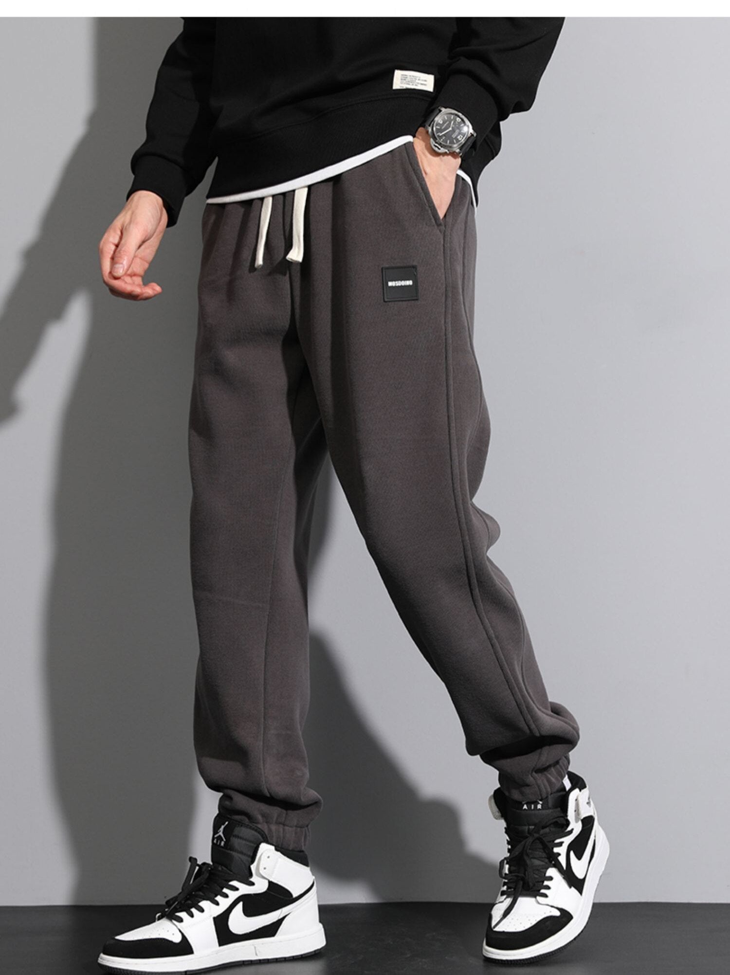 Plain Cotton Cuffed Ankle Joggers ,  - Streetwear Pants - Slick Street
