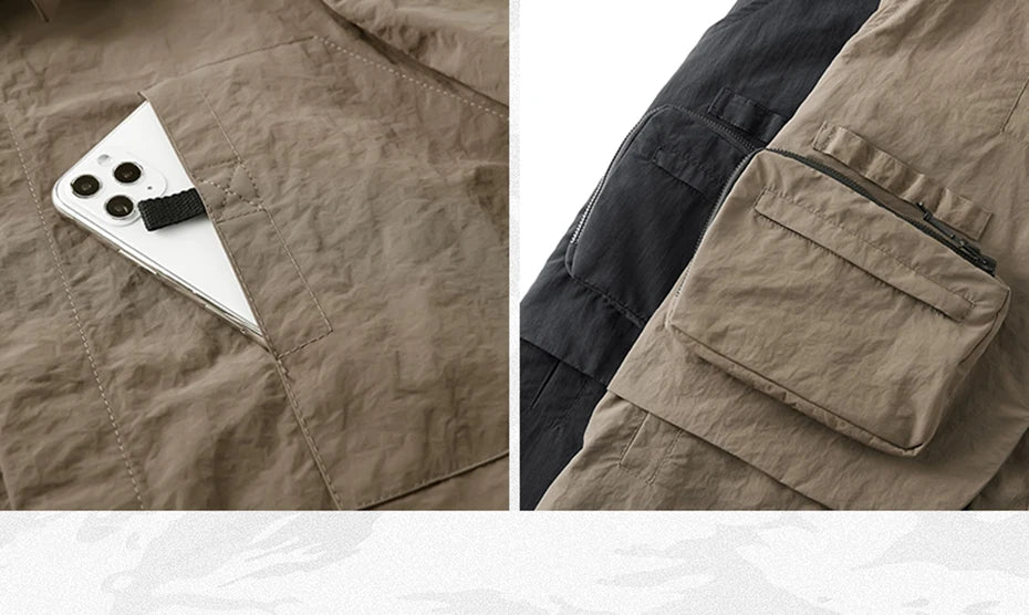 Multi Vest Pockets Two Pieces T-Shirt , - Streetwear T-Shirt - Slick Street