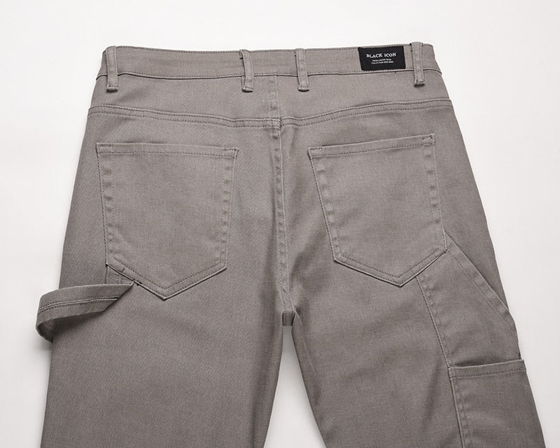 Solid Color Multi Pockets Denim Pants ,  - Streetwear Pants - Slick Street