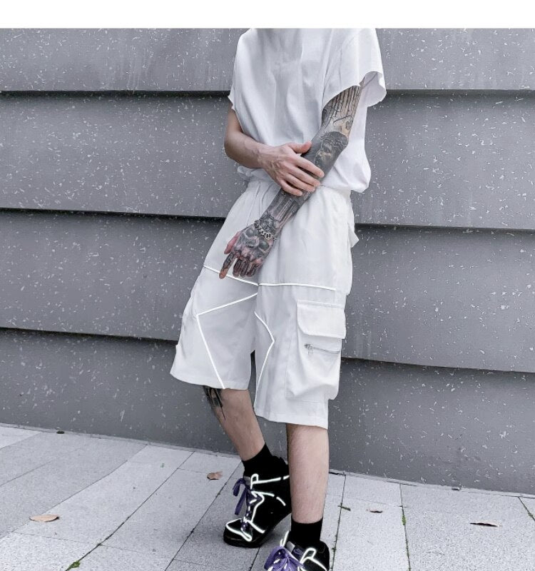 Solid Bermuda White Lining Shorts ,  - Streetwear Shorts - Slick Street
