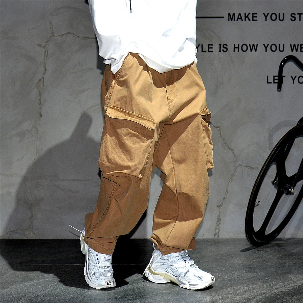 Ankle Length Baggy Cargo Pants , - Streetwear Pants - Slick Street