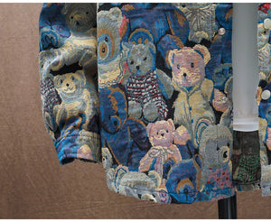 Teddy Bear Jacquard Jacket , - Streetwear Jackets - Slick Street