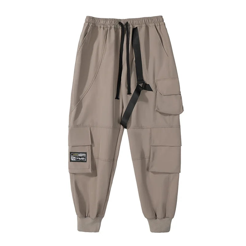 Tactical Cargo Multi pocket Pants Khaki, M - Streetwear Pants - Slick Street