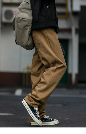 Casual Straight-Leg Trousers , - Streetwear Pants - Slick Street