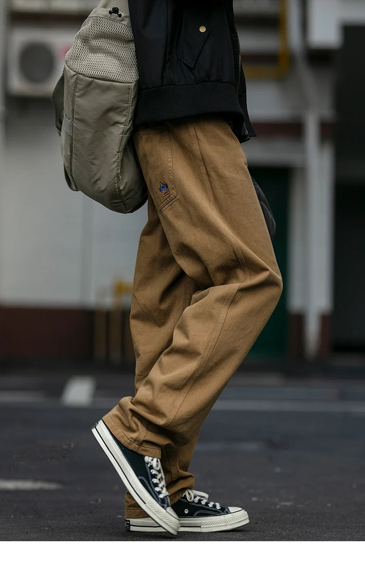 Casual Straight-Leg Trousers , - Streetwear Pants - Slick Street