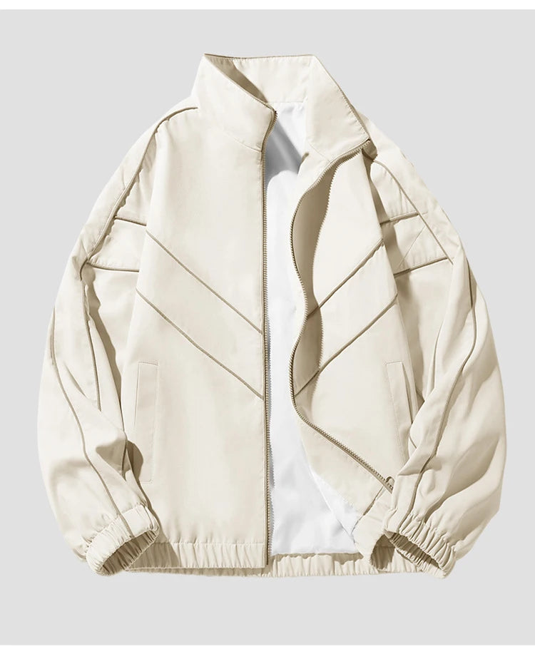 Striped White Lining With Rib sleeve Style Jacket ,  - Streetwear Jacket - Slick Street