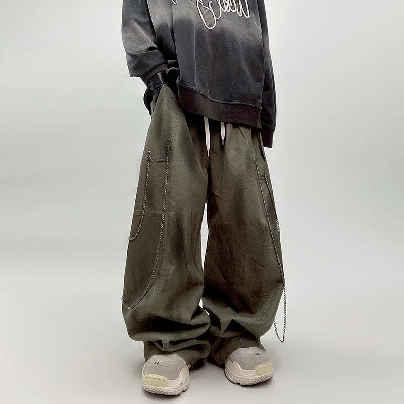 Green Color Full Length Baggy Pant , - Streetwear Pants - Slick Street