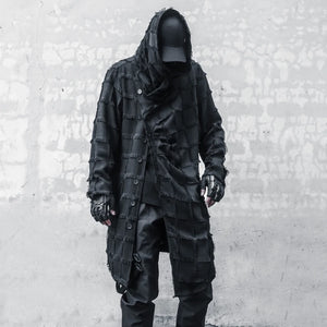 Mist Black Turtleneck Gothic Coat , - Streetwear Coat - Slick Street