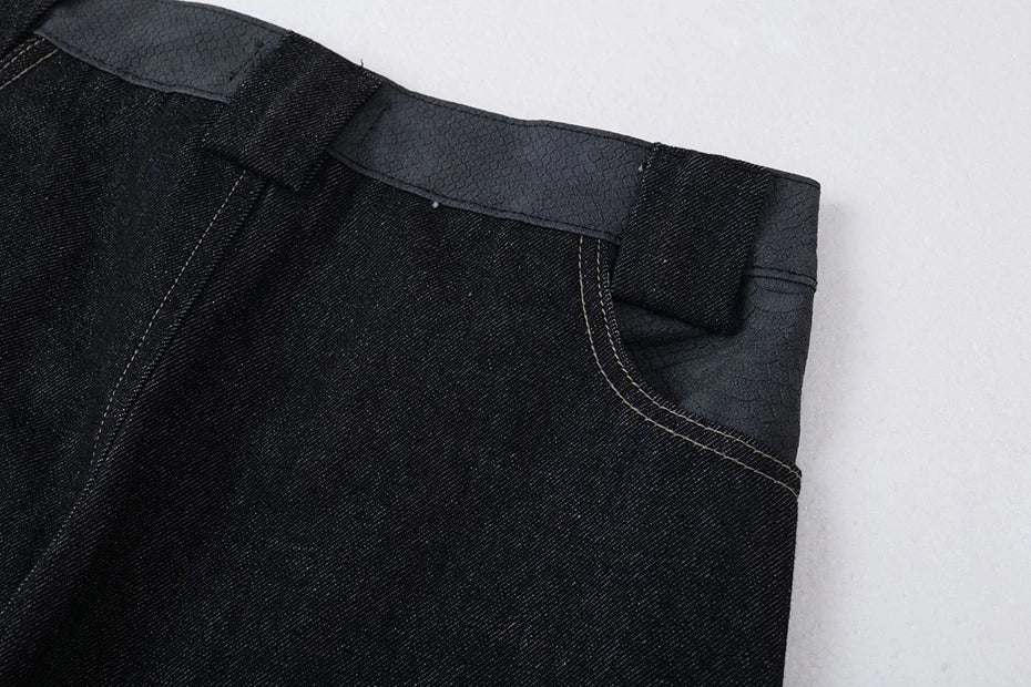 Embroidery 'Arch' Baggy Jeans , - Streetwear Jeans - Slick Street