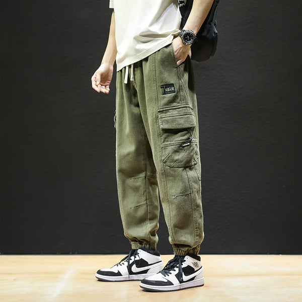 Straight Fit Elastic Ankle Length Pants XS, Army Green - Streetwear Pants - Slick Street