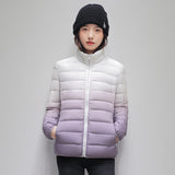 Duplex Ombre Ultra Light Puffer Jacket Purple, S - Streetwear Jacket - Slick Street