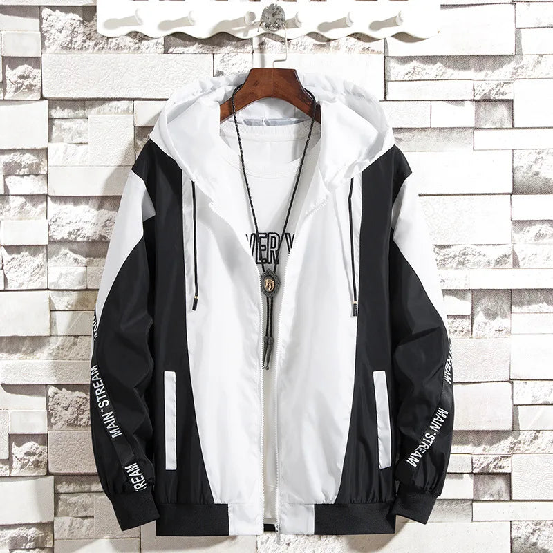 Main Stream Windbreaker Puffer Jacket Black, XS - Streetwear Jacket - Slick Street