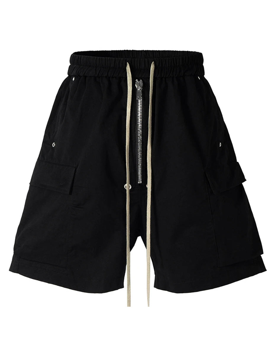 Z1 Long Drawstring Cargo Shorts , - Streetwear Shorts - Slick Street