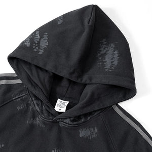 Coal Black Striped Sleeves Hoodie , - Streetwear Hoodie - Slick Street