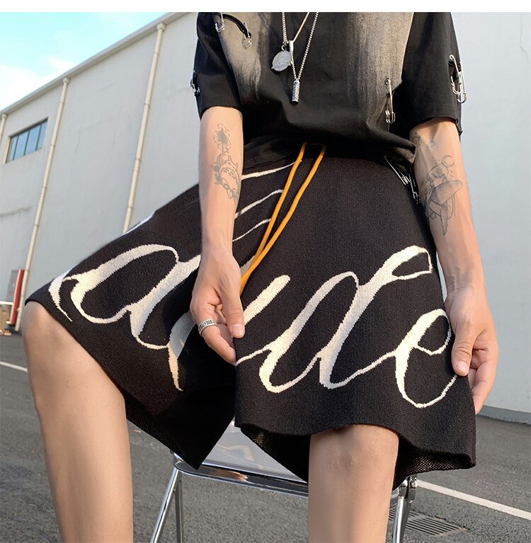 Letter Foam Y2K Knee Length Shorts ,  - Streetwear Shorts - Slick Street