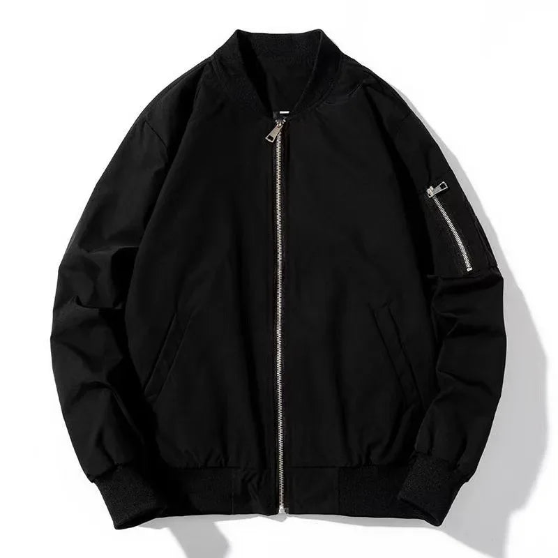Plain Color With Kangaroo Pocket Jacket Black, XS - Streetwear Jacket - Slick Street