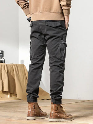 Slim Fit Elastic Ankle Pants , - Streetwear Pants - Slick Street