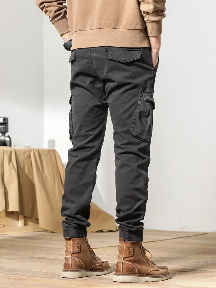 Slim Fit Elastic Ankle Pants , - Streetwear Pants - Slick Street