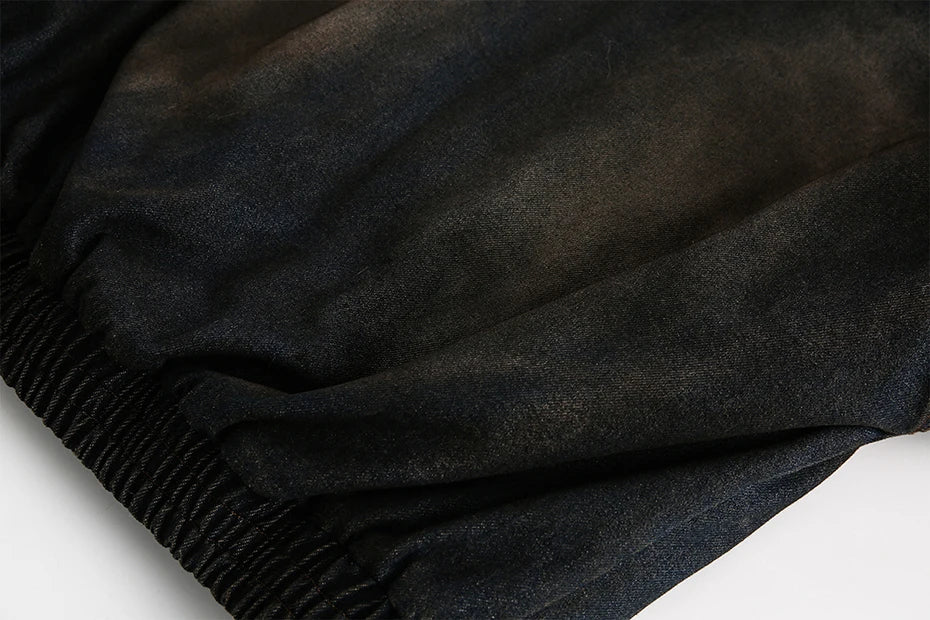 Coal Black Washed Fur Hooded Jacket , - Streetwear Jacket - Slick Street