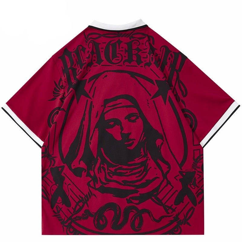 BLACKAIR Virgin Mary Graphic T-Shirt , - Streetwear T-Shirts - Slick Street