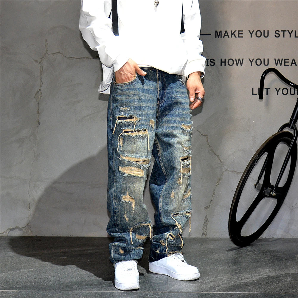 Indigo 26 Blue Distressed Jeans ,  - Streetwear Jeans - Slick Street