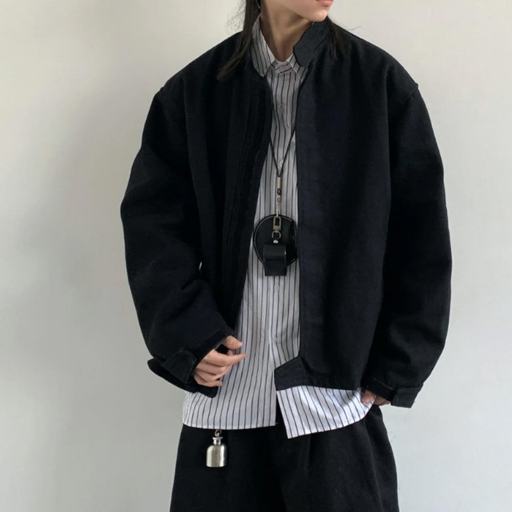 Plain Color Cropped Jacket , - Streetwear Jacket - Slick Street