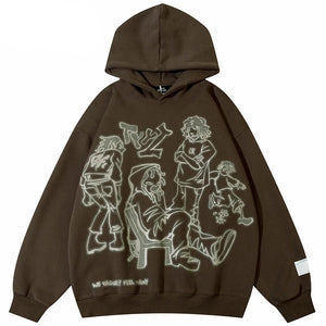 We V Cartoon Sketch Hoodie , - Streetwear Hoodie - Slick Street