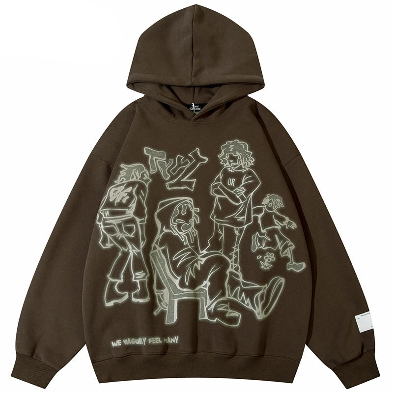We V Cartoon Sketch Hoodie , - Streetwear Hoodie - Slick Street