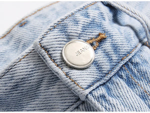 Light Blue Fringe Destroyed Jeans , - Streetwear Jeans - Slick Street
