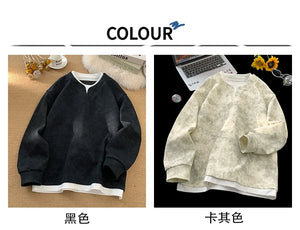 Fake Two Piece Tie-Dye Sweatshirt , - Streetwear Sweatshirts - Slick Street