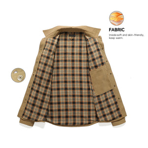 Flannel Lined Plaid Button-Up Jacket , - Streetwear Jacket - Slick Street